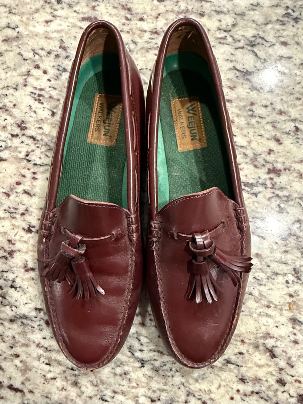 Vintage G.H. Bass Weejun Walkers Oxblood Leather Tassel Loafers - Size 10